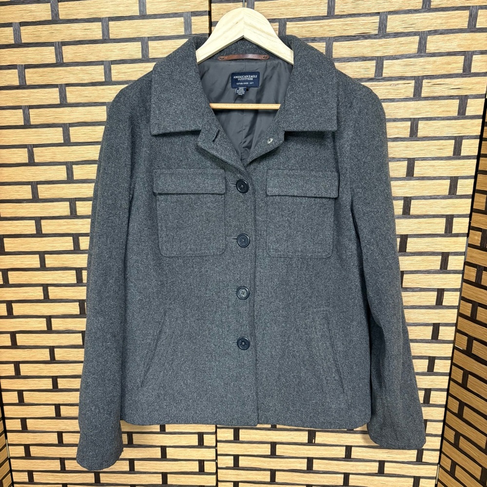 American Eagle Outfitters Gray Wool Blend‎ Coat Size Large